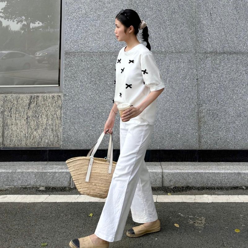 Áo Kiểu Nữ Thuongboo Chất Linen Mềm Mại Thoáng Mát Thiết Kế Xu Hướng Coquette Với Hoạ Tiết Nơ - Kelly Top 8
