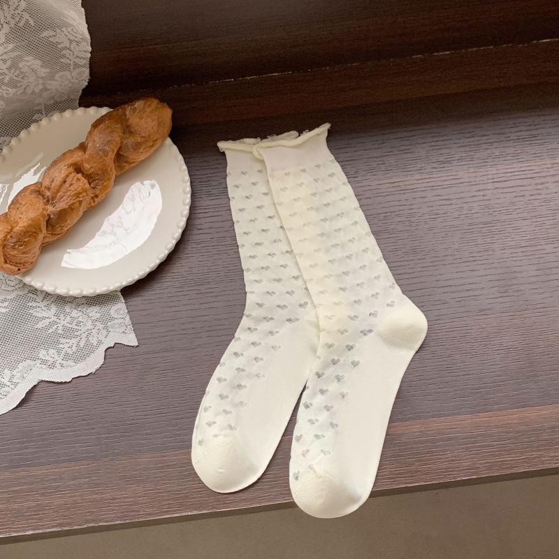 Product Introduction of Tất vớ nữ Jengiang chất liệu ren rỗng lưới thoáng khí phong cách Lolita J2K Hàn Quốc T321 12