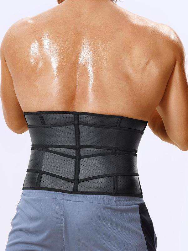 Men's Solid Color Zipper Waist Trainer, Breathable Comfortable Waist Cincher, Tummy Control Shaper, Waist Trainer for Men,  Body Shapewear 1
