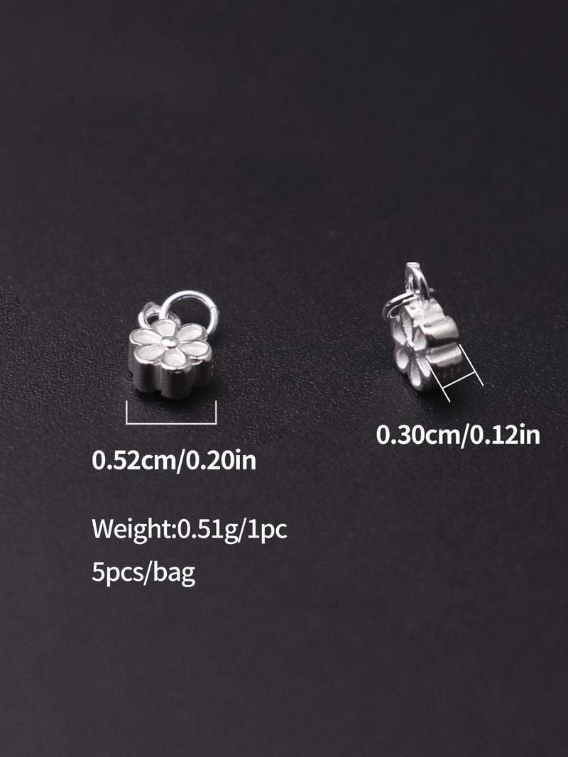 Product Introduction of S925 Sterling Silver Flower Design Pendant Charms, Fashionable DIY Jewelry Accessories for Bracelet & Necklace, Trendy All-match & Exquisite DIY Jewelry for Birthday Gift 1