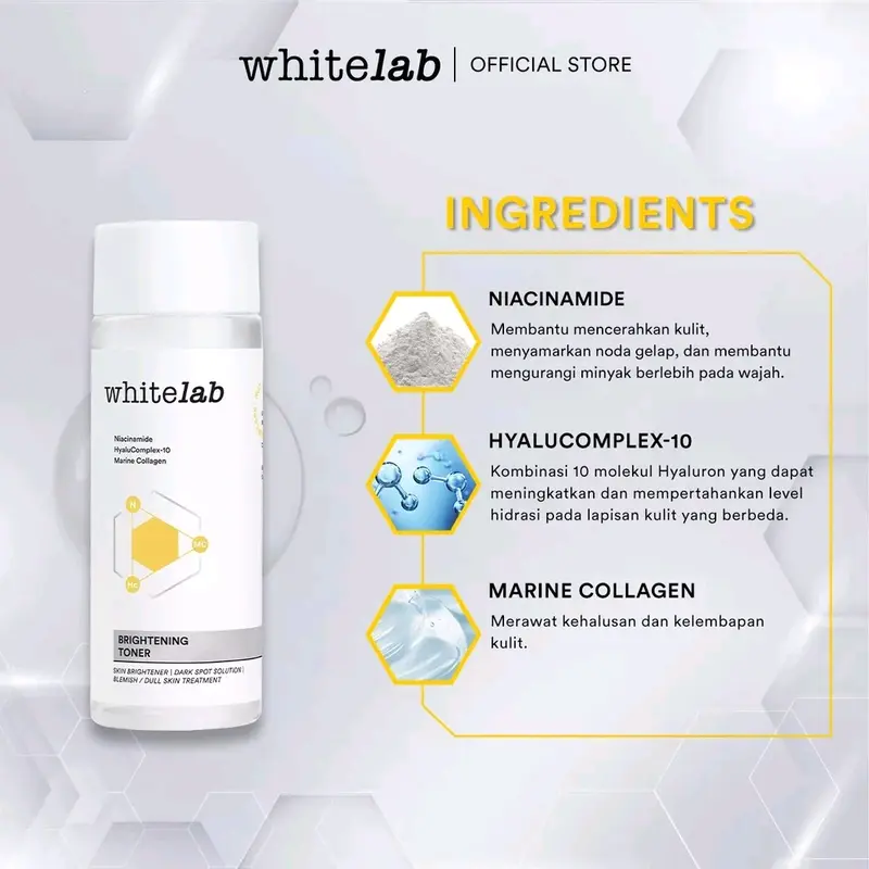 Whitelab Brightening Toner Acne Toner 100ml / Face Toner Pembersih Wajah Kusam 3