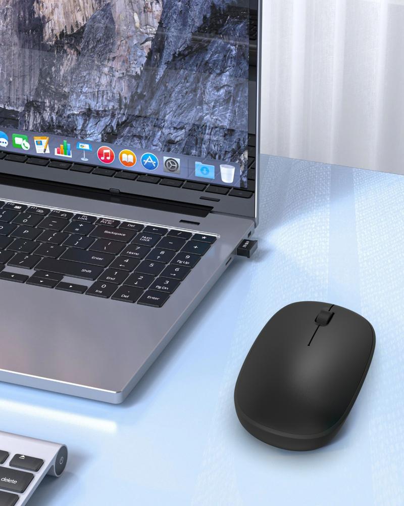 Product Introduction of Wireless mouse, office silent cartoon 2.4G Bluetooth laptop mouse gift black Bluetooth connection 6