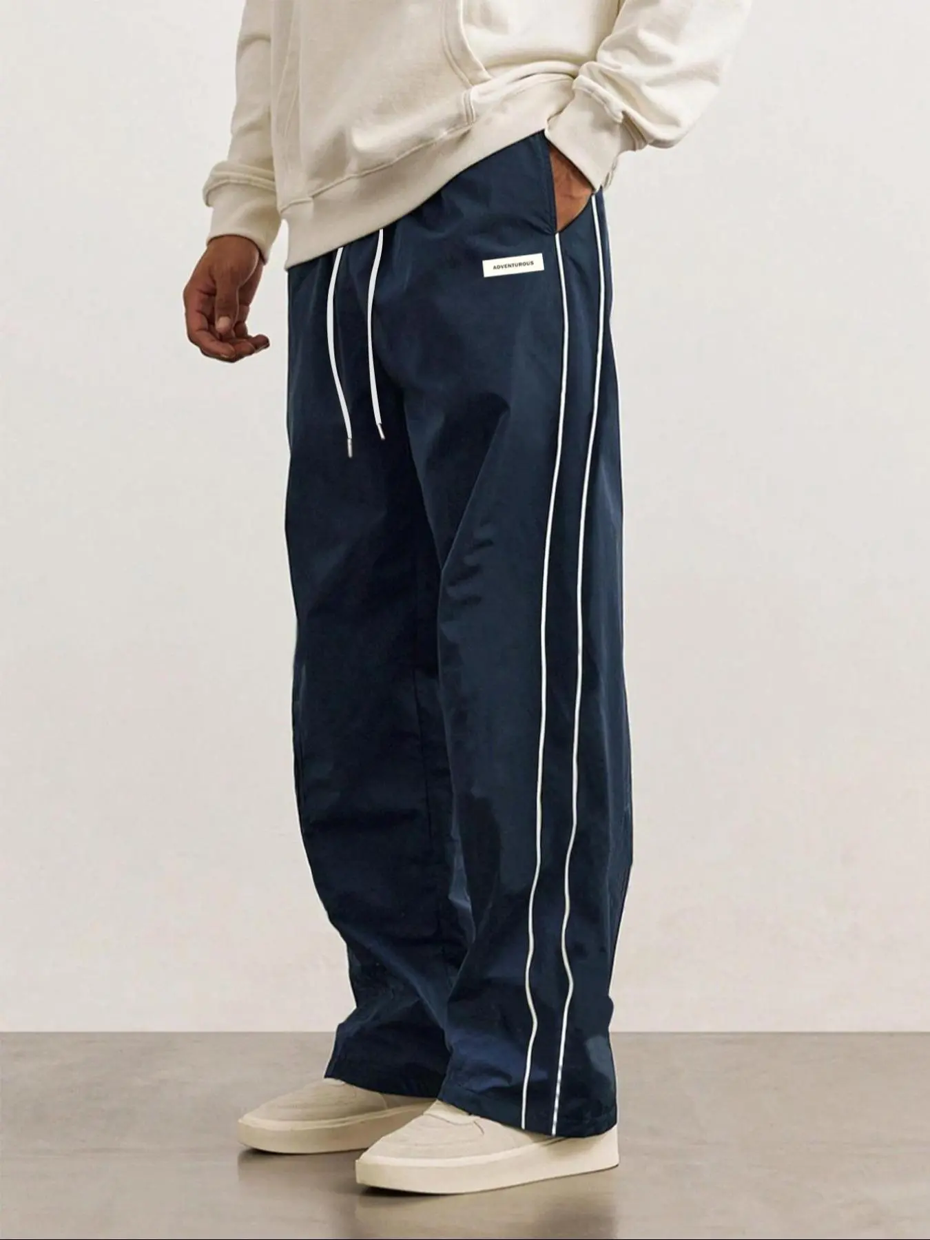 Men's Letter Tape Side Stripe Sweatpants, Casual Loose Fit Jogger Pants for Summer, Fashion Men's Bottoms for Daily Wear, Trouser