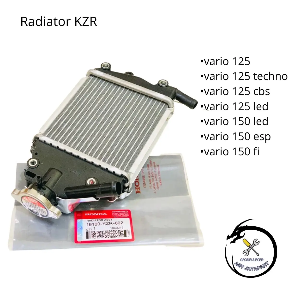 radiator vario KZR vario 125-techno-cbs-led-150 led-150 esp-150 fi