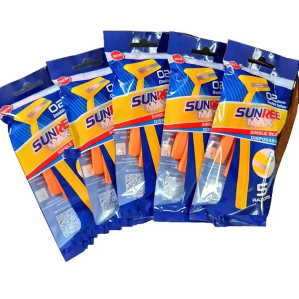 combo 5 Bịch Dao Cạo Râu 2 Lưỡi SUNREE MAX Thái Lan ( 1 bịch 5 cây )