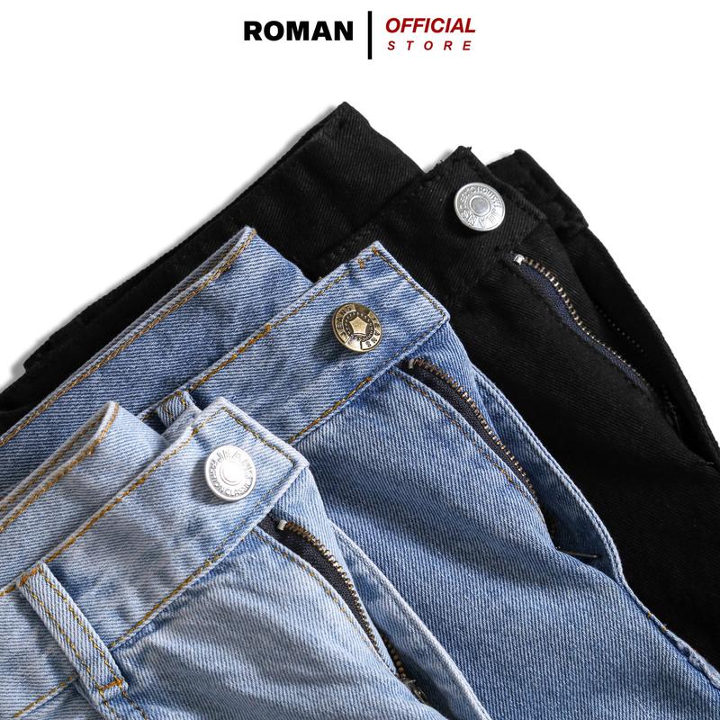 Quần jean baggy nam ống rộng suông đứng chất bò cao cấp ROMAN QJ03 suong 1