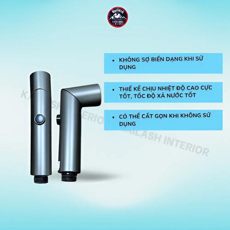 Bộ vòi xịt vệ sinh tăng áp 2 chế độ xoay cao cấp có đi kèm van gốc chia nước bảo hành 2 năm - KAILASH INTERIOR 7