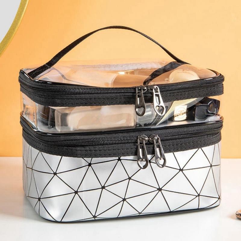 Product Introduction of Double Portable Large Capacity Makeup Bag Korean Version Ringer Travel Multifunctional Toiletry Bag Portable Storage Bag 7