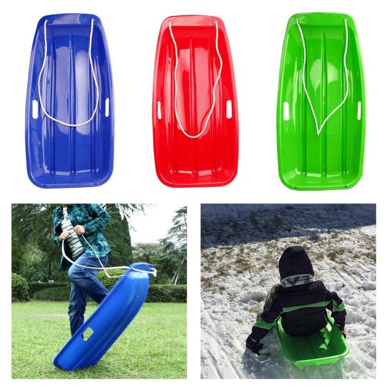 Xe trượt tuyết PE với dây thừng, Toboggan tuyết mùa đông, trượt tuyết ngoài trời, trượt tuyết trượt tuyết, xe kéo, đồ chơi quà tặng Giáng sinh tốt, thích hợp cho trẻ em và người lớn, món quà Giáng sinh 3