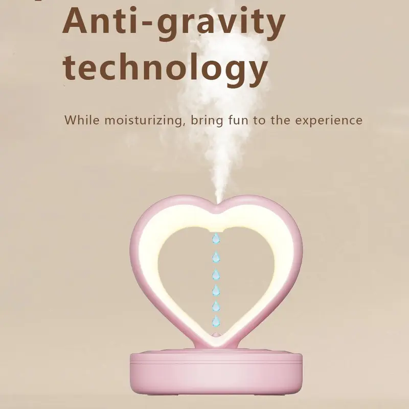 Heart Design USB Powered Anti-gravity Humidifier, Quiet Bass Desktop Air Humidifier, High Fog Volume Humidifier for Home Office Bedroom 5