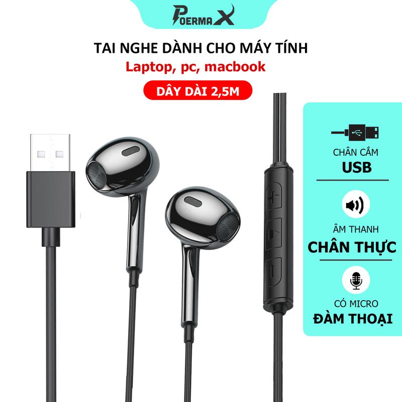 Tai nghe dành riêng cho máy tính bàn pc và laptop đầu cắm usb có mic đàm thoại rảnh tay