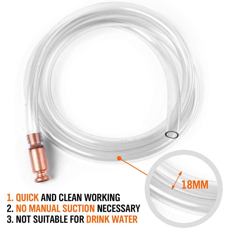 Product Introduction of 1PC Manual Siphon Fuel Pipe 1.8/2.5m Self-driving Gasoline Fuel Water Shaker Pumping Oil Pipe Suction Pipe Car Accessories 20