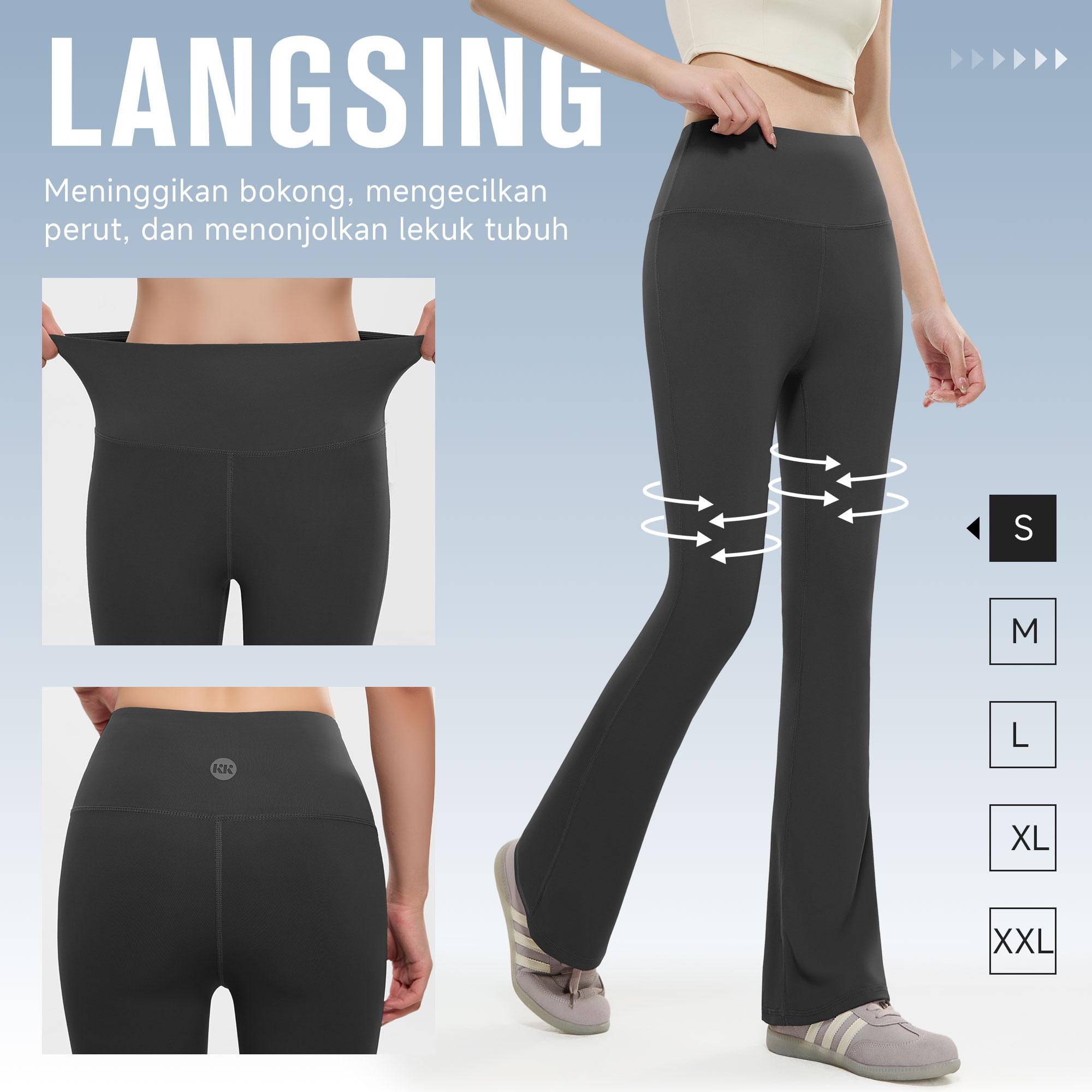KKTOP Celana Olahraga Yoga Wanita Legging Sport Celana Cutbray Olahraga High Waist Pants Gym (C001)