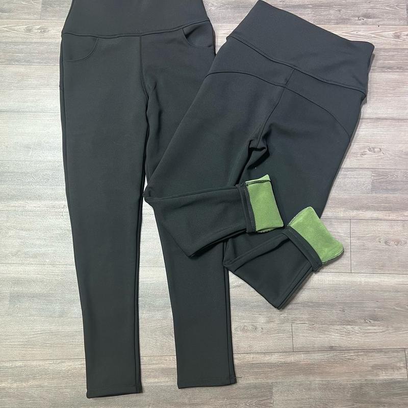 Quần Legging Lót Lông Nữ Chất UMI Hàn Mùa Đông Siêu Ấm Lưng Cạp Cao Giữ Nhiệt Legging Ôm Bó Vải Dày Dặn Nâng Mông đường viền