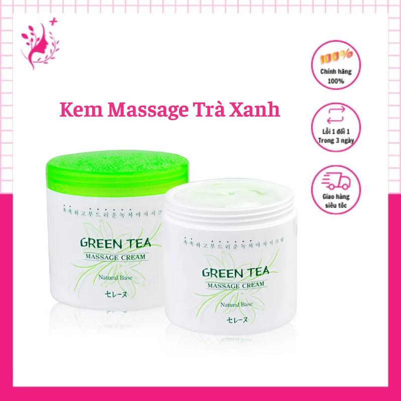 Kem Massage Trà Xanh Hàn Quốc 450g - Massage Mặt Và Body Chuyên Dụng Trong Spa Thẩm Mỹ Viện Làm Đẹp Da Skincare Women 1