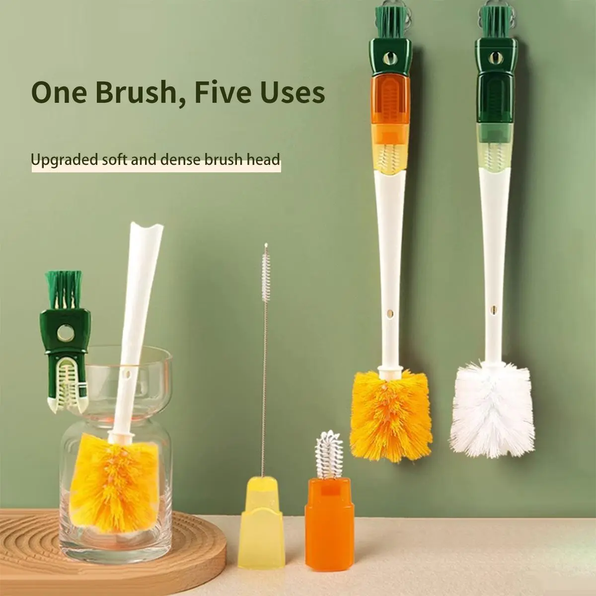 5 In 1 Cup Cleaning Brush Bottle Gap Cleaner Brush Cup Crevice Cleaning Water Bottles Clean Tool Kitchen Cleaning Accessories