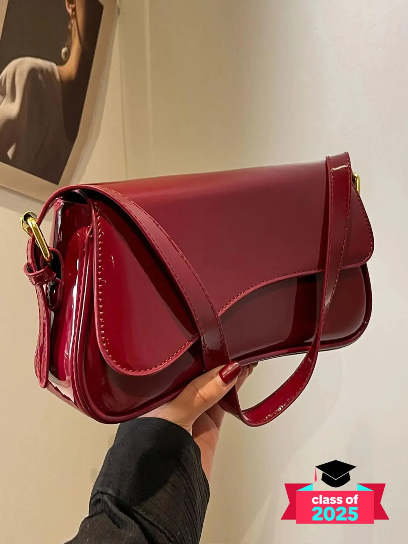 Women's Summer Outfits 2024 Plain Color Saddle Everyday Shoulder Bag & Crossbody Bag, Elegant Magnetic Closure Flap Saddle Bag for Daily Use, Purse