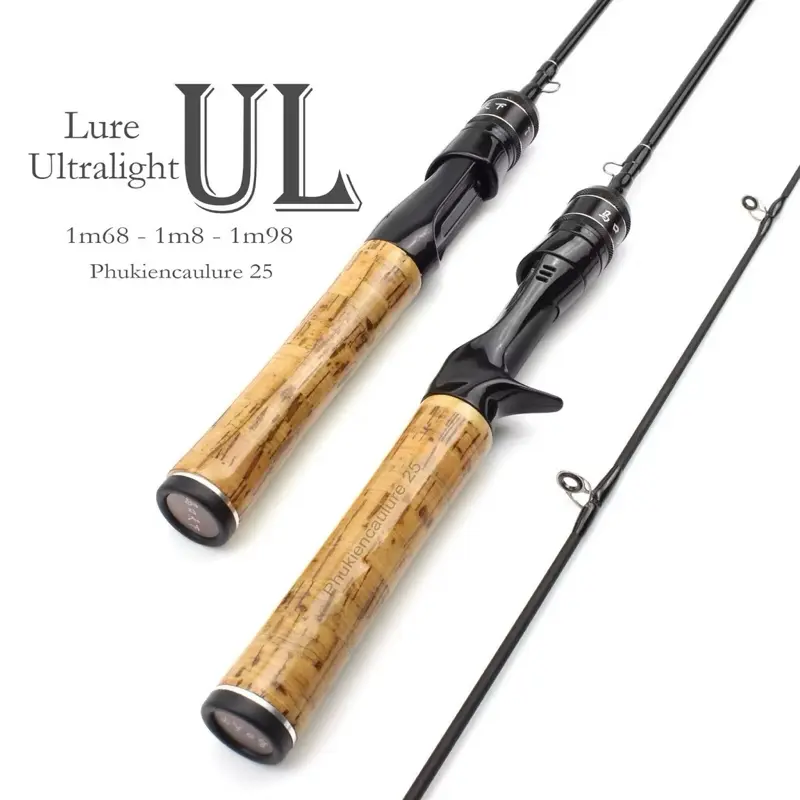 Cần Câu Lure Tay Gỗ, Chất Liệu Carbon, Độ Cứng UL, Ngọn Đặc - BF