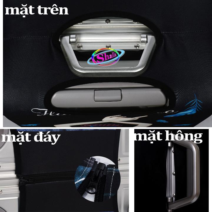 Trùm vali inch 3d thun 4 chiều co giãn hình cô bé yoga SIZE 20 -24 -28 H1991 Nhung Phụ Kiện 2