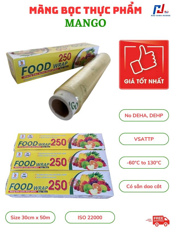 Màng bọc thực phẩm MANGO 30x50mét, Màng bọc nhập khẩu
