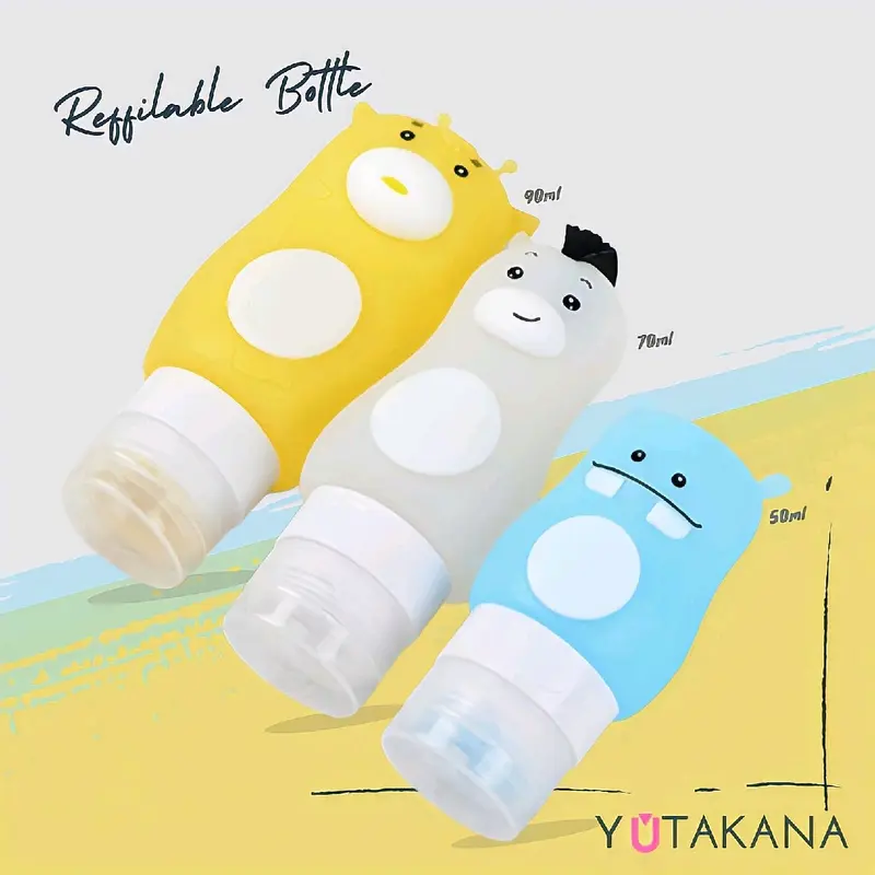 Ready Stock! Botol Sillikon / Squeeze Botle Lotion Shower Gel Shampoo Traveling / Refillable bottle / Botol Serbaguna putih silikon kuning  biru 0