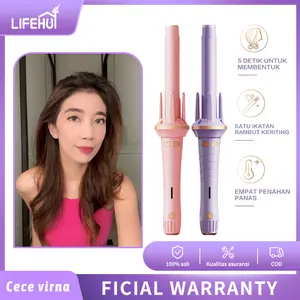 LifeHut X Cece Virna Catokan Keriting Keramik Otomatis Hair PremiumWanita Tidak Ada Kerusakan Rambut CurlyRambut Magic Curler Catok Quick Safe