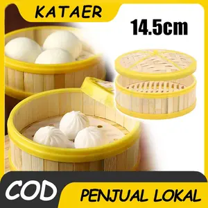 14.5cm  Dimsum Steamer / Klakat / Kukusan Bambu / Klakat Dengan Ring Plastik / Steamer Dengan Ring Plastik