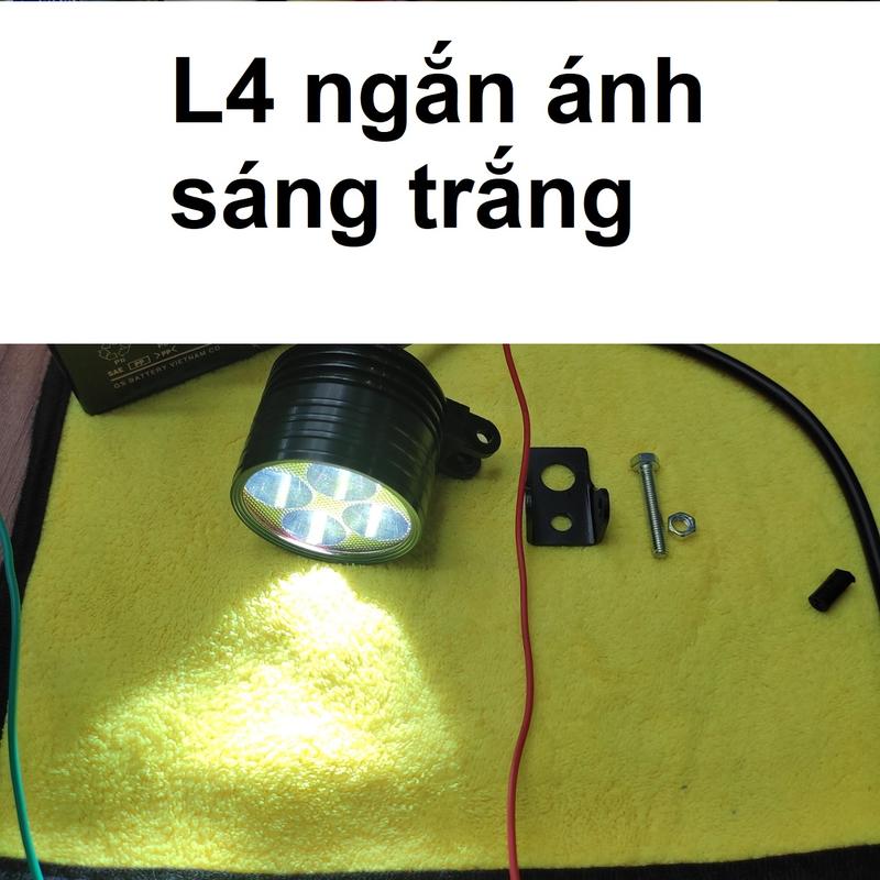 [NNVG26] Đèn Led trợ sáng L4 ngắn ánh sáng màu trắng gắn xe  máy xe điện nguồn DC 9-80v