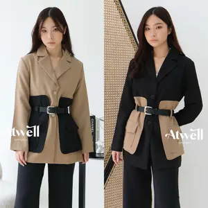 Ash Blazer with belt - Atwell Apparel Outer Blazer Lengan Panjang