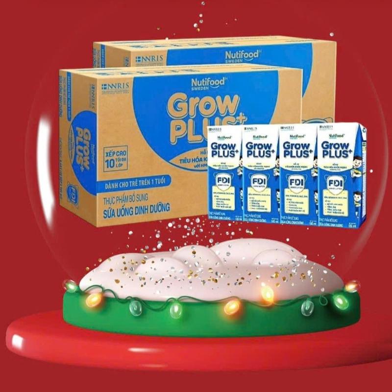 Thùng 48 Hộp 110ml-Sữa Công Thức Pha Sẵn Grow Plus Xanh Nhạt Nutifood Dinh Dưỡng Tiêu Hóa