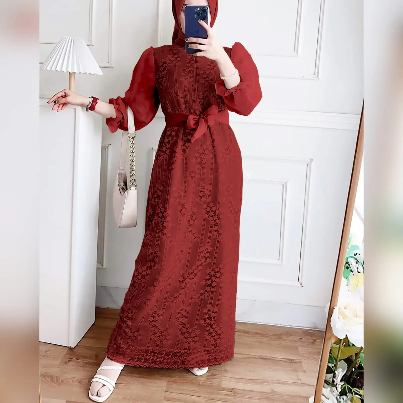 Dress LUIS ( Real Pict ) 4 Ukuran 10 Warna Busana Muslim Wanita Bisa COD crepe kancing  muslim  organza  maxi wanita Dewasa gaun  kondangan  pesta Casual Simple