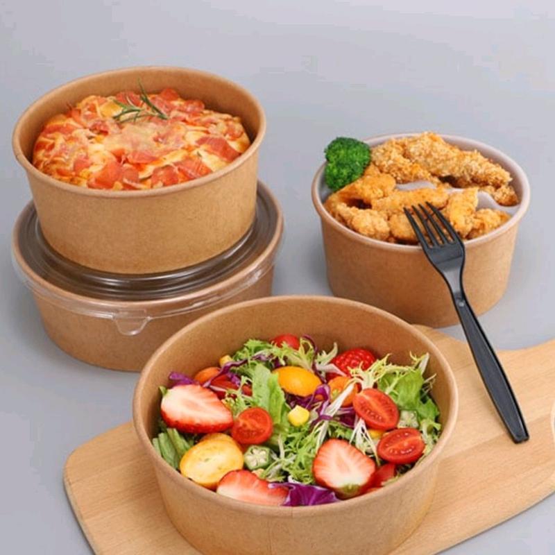 1 tô giấy kraft chịu nhiệt, đựng thức ăn nhanh và bánh các loại 1