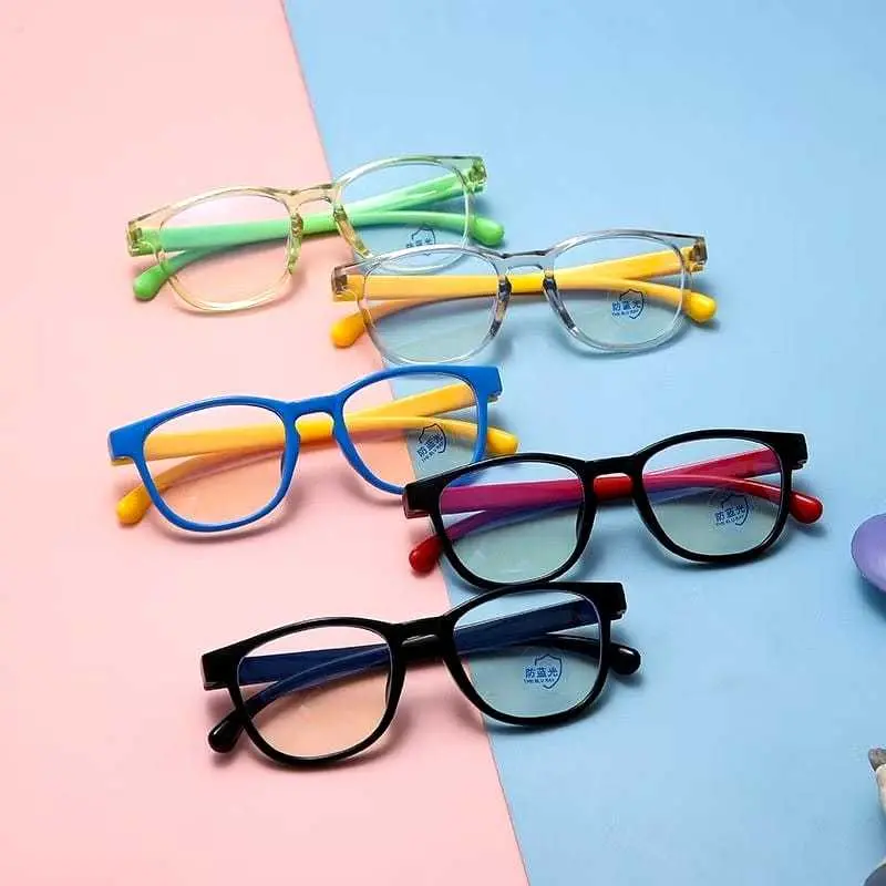 (KCM70) Kacamata Anak Anti Radiasi Aksesoris Bening Warna Warni Hitam Cewek Cowok Pria Sunglaseses Fashion