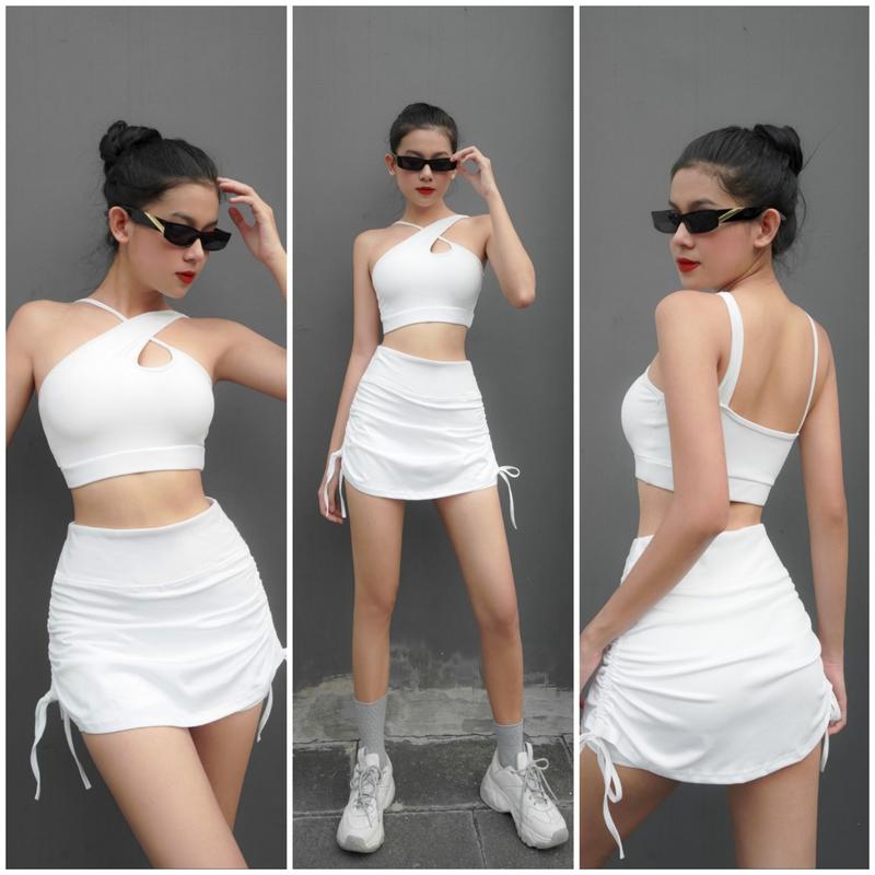 VÁY tập Zumba,Gym, Yoga, Aerobic, thể dục nữ . Rút 2 bên. Chất thun thể thao Sport 0