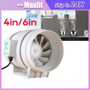 4Inch/6Inch Dinding Jendela Toilet Mountable Exhaust Fan / Tekanan Meningkatkan Fan Ventilator Kamar Mandi Penghapusan Ventilasi Udara Dapur / Kipas Penghisap Asap Dapur