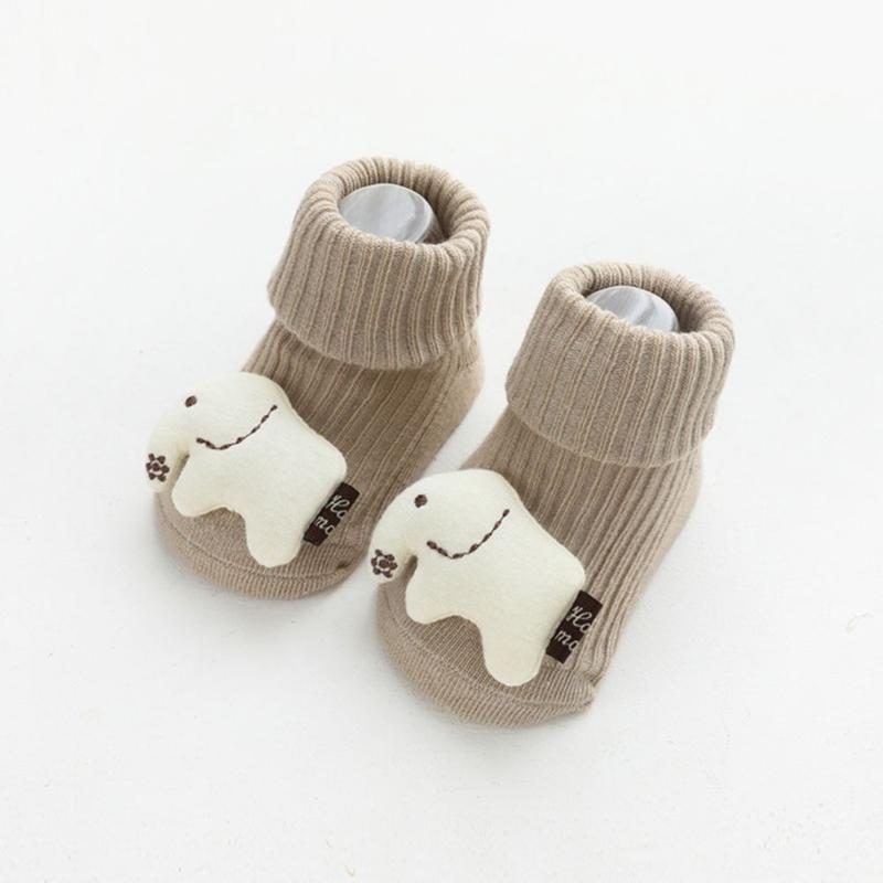 Tất cao cổ hình thú, hoa quả giữ ấm chân, chống trượt họa tiết dễ thương cho bé 5