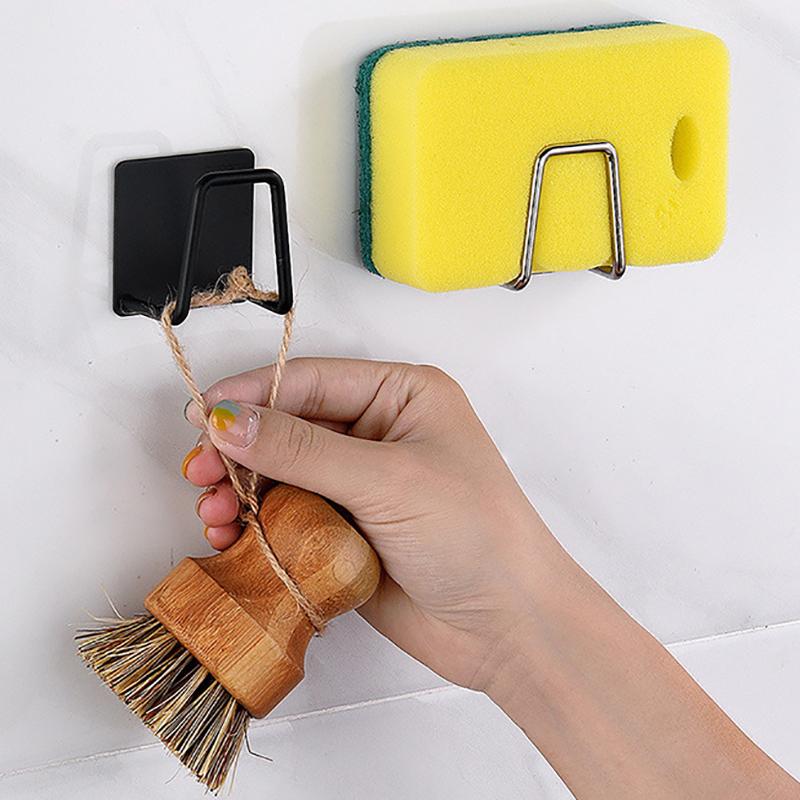 [YCK]Kitchen Sponges Racks Self Adhesive Sink Sponges Drain Drying Rack Holders Kitchen Sink Accessories Dropshipping Stainless Steel Hanging Light 5