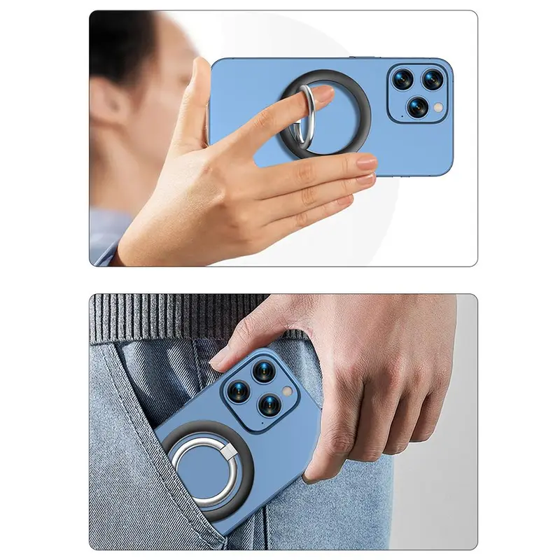 Magnetic Finger Clasp, 360° Rotating Ring Phone Holder, Ring Phone Holder, Portable Universal Desktop Creative Phone Accessories, Stand 6