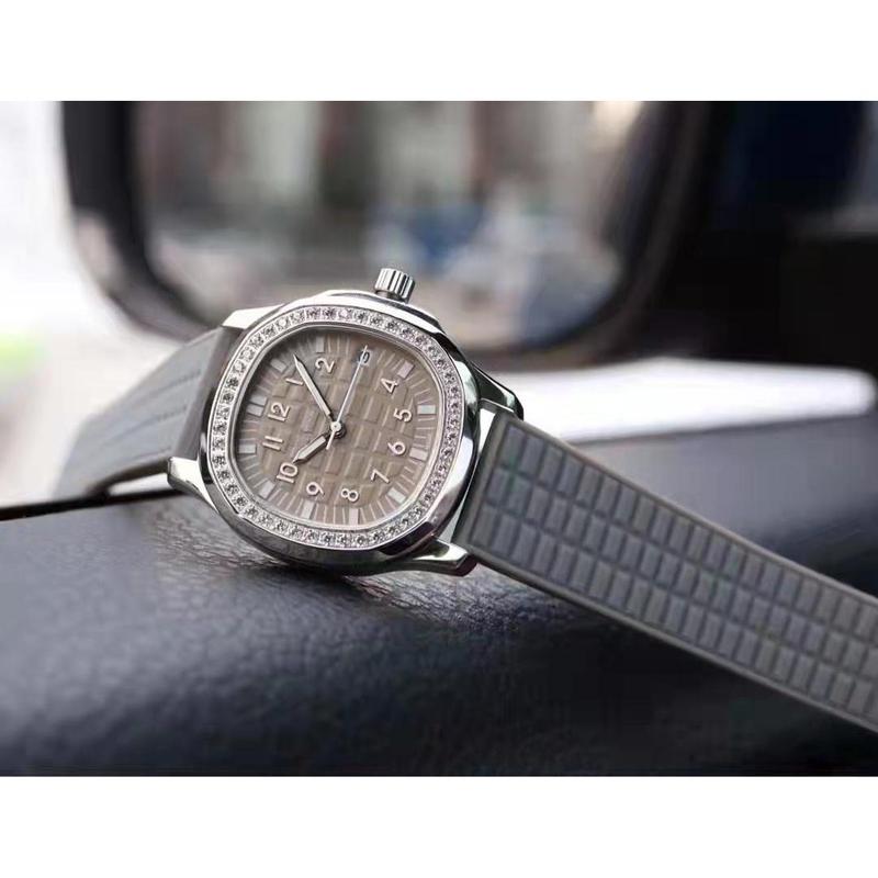 Đồng Hồ Thạch Anh, Dòng Nautilus Vuông, Đính Kim Cương, Unisex, Thời Trang, Phong Cách Cổ Điển, Được Làm Bằng Silicon 8