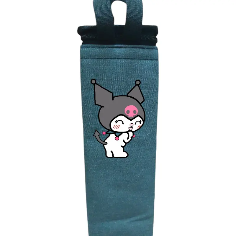 Túi đựng bình kuromi đuôi xám 1200ml có lớp cách nhiệt ngang 10cm x cao 25cm x rộng 10cm M14 2