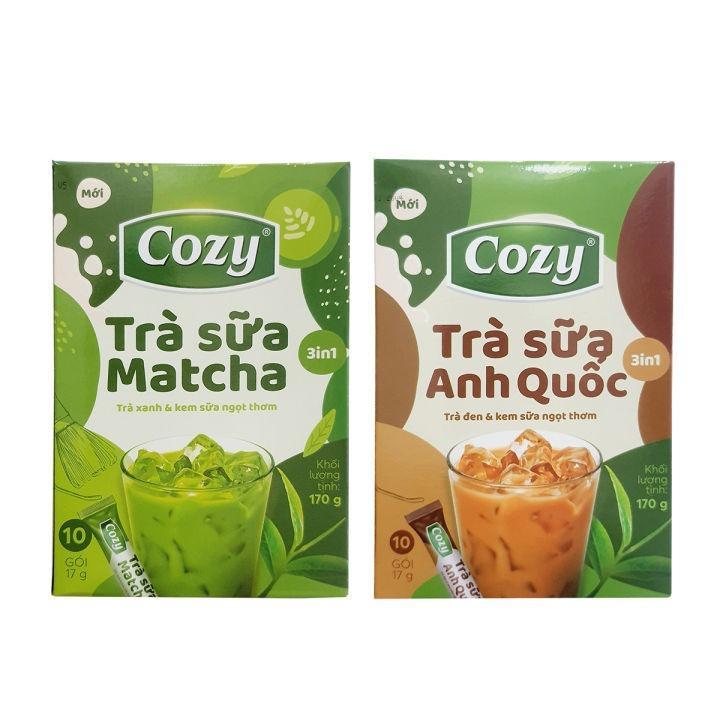Trà Sữa Matcha, trà sữa Anh Quốc Cozy 3in1 hộp 10 gói 17g