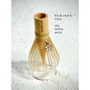 Homelab Chasen / Matcha Whisk Golden Bamboo with Charm - Pengaduk Teh Matcha Green Tea