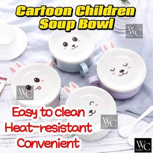 Mangkuk Sup Serbaguna Gaya Set Dua Lapisan Pinggan Mangkuk Keluli Tahan Panas Karat Makanan Berpenutup Set Japanese Style Cartoon Bunny Rabbit Stainless Insulated Bowl Multipurpose Instant Noodle Soup Pasta Salad Bowl Double-layer Keep Warm Lid Spoon Bowl