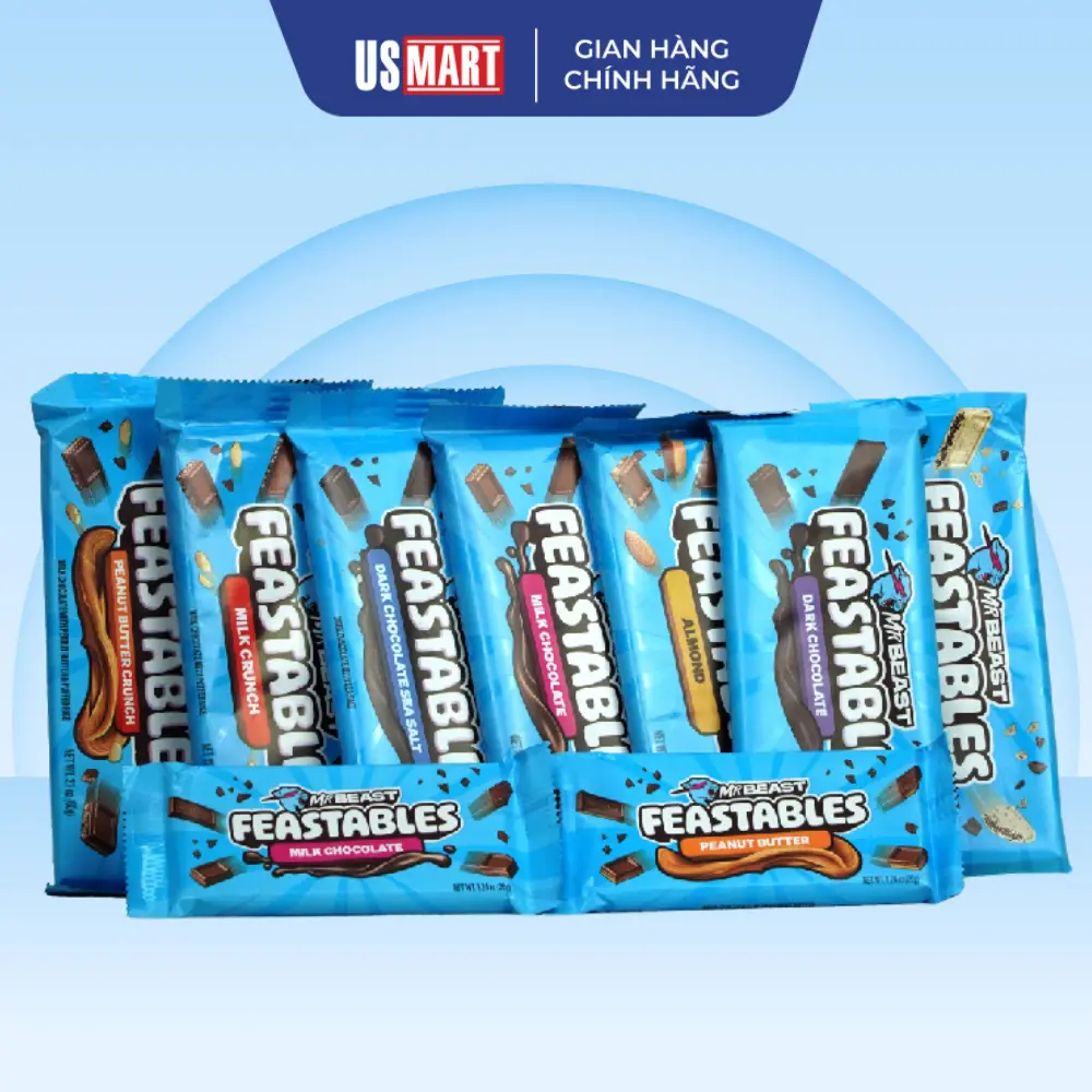 Socola Feastable MrBeast Thanh 60g Và 35g Kẹo Tết Nhập Khẩu Nhiều Vị