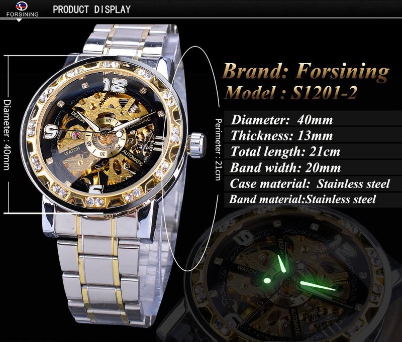Product Introduction of Men's mechanical watches New Fashion Classic Hollow Rhinestone Manual Manipulator Men's Watch 17