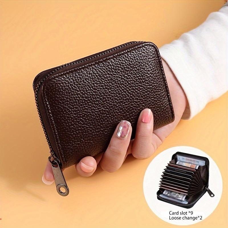 Fashionable Zipper Wallet with Card Slot, Casual Style PU Leather Proofing Clips, Desk Organizer for Home & Office & School 4