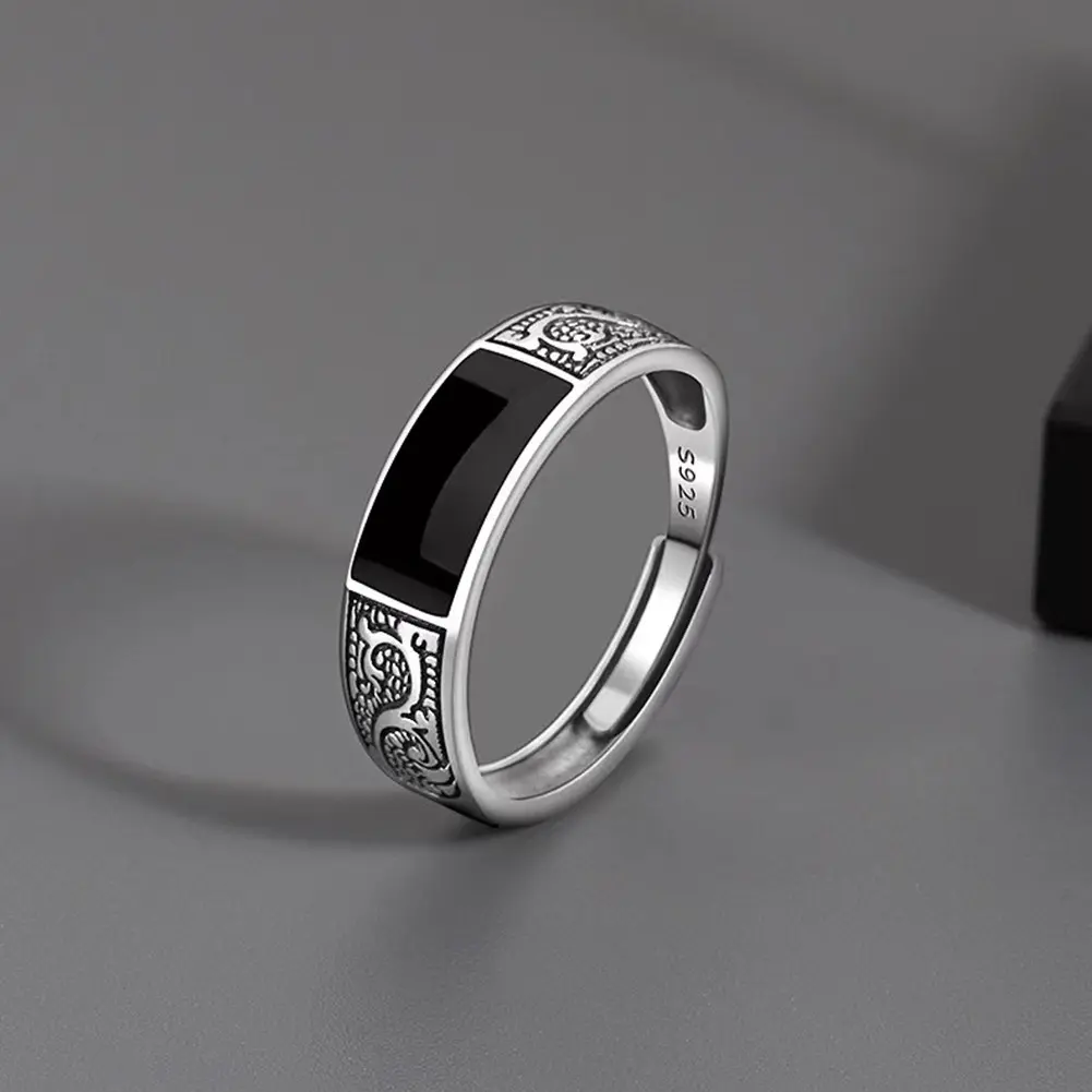 [COD] Adjustable Patterned Open Ring Copper Electroplated Stylish Lightweight Fashion Accessory for Women Retro Personalized Jewelry Silver