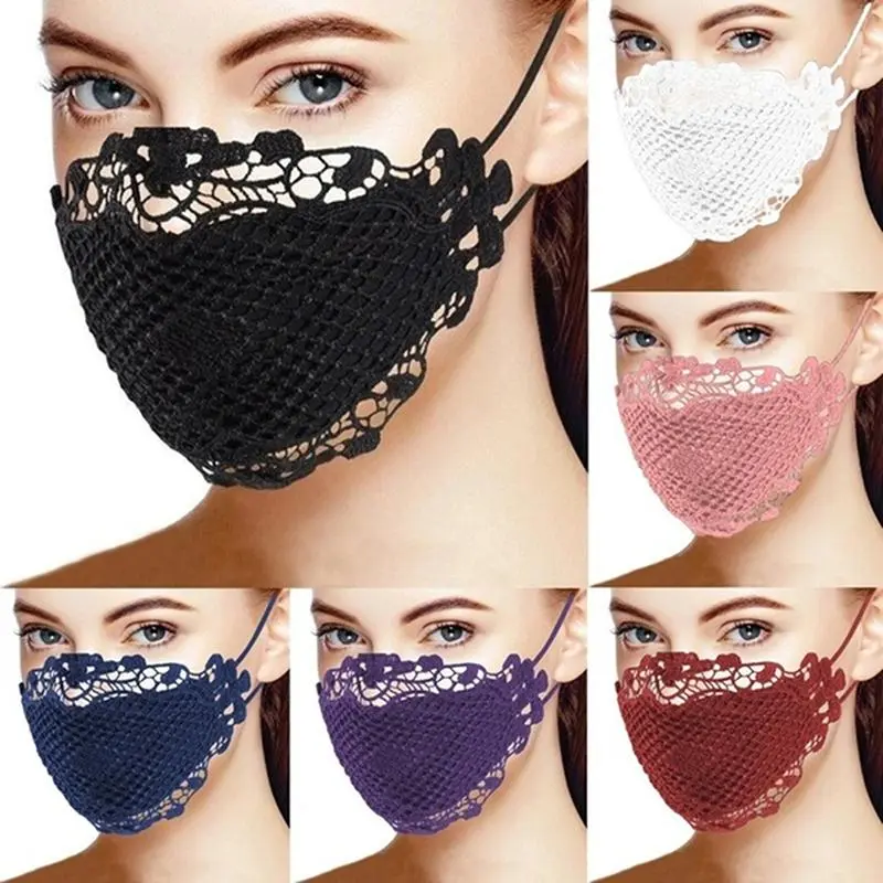 Outdoor Solid Lace Breathable Mouth Masks Face Mask Mouth Cover