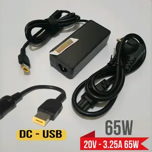 Charger Laptop Llenovo ThinkPad X240 X240S X250 X260 X270 20v - 3.25A USB Pengisi Daya Dinding