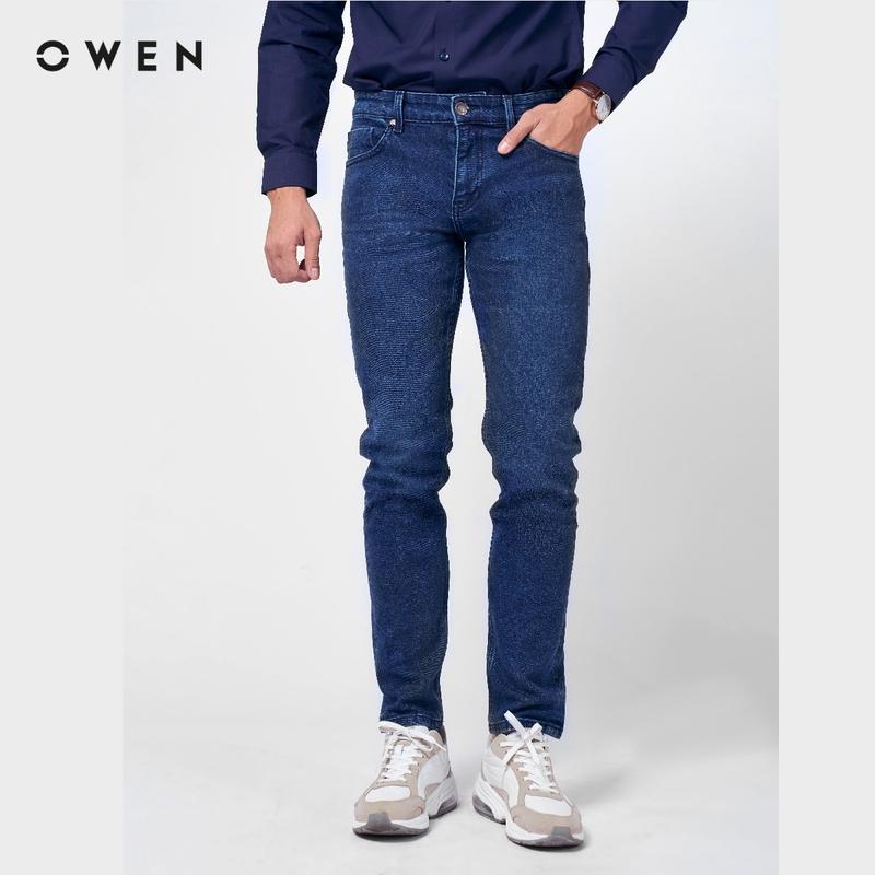 OWEN - Quần jeans nam Owen màu xanh Đậm dáng Slimfit 221496 / Quần bò nam